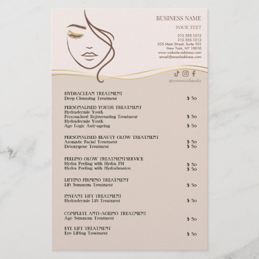 FACIAL TREATMENTS Beauty Salon flyer チラシ (正面)