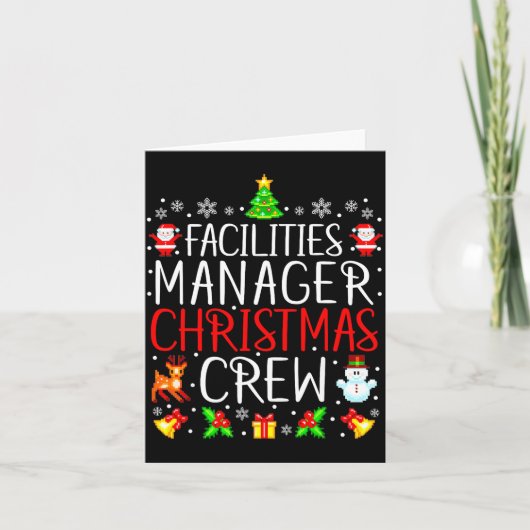Facilities Manager Christmas Crew Matching Xmas  カード (正面)