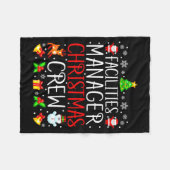 Facilities Manager Christmas Crew Matching Xmas  フリースブランケット (正面(横))