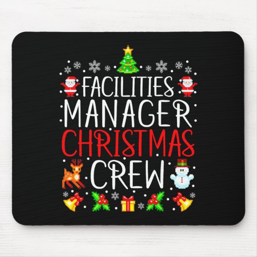 Facilities Manager Christmas Crew Matching Xmas  マウスパッド (正面)