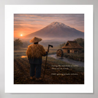 Facing the Mountain of Home – Art Print English ポスター