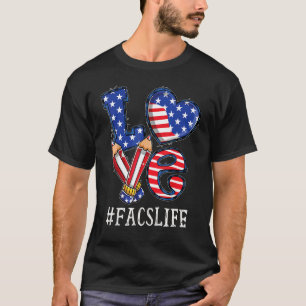 Facs Love Usa Flag Fireworks 7月Family Maの4th Tシャツ