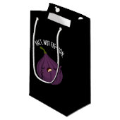 Fact Not Fig-tion Fig おもしろい Pun Dark BG スモールペーパーバッグ (正面アングル)