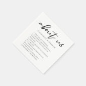 Facts About Us Cuteトレンディータイポグラフィ結婚 スタンダードカクテルナプキン (角)