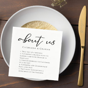 Facts About Us Cuteトレンディータイポグラフィ結婚 スタンダードカクテルナプキン