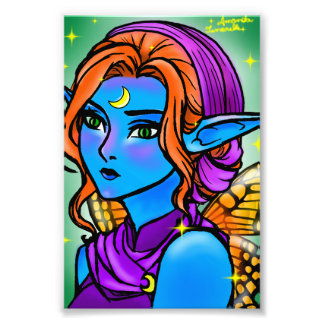 Fada azul elfa フォトプリント           