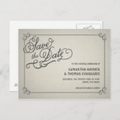 Fade 素朴 Cream日付の保存 案内ポストカード (正面/裏面)