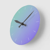 FADE intoティール（緑がかった色）|抽象芸術色の選択 ラウンド壁時計 (傾斜)