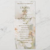 Faded Elegant White Rose Photo Romantic Wedding プログラム (正面)