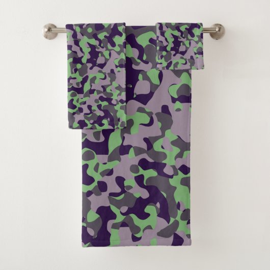 faded green and violet camo abstract バスタオルセット (インサイチュ)