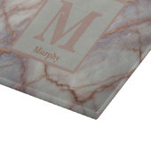 Faded Lavender Marble with Bronze Streaks Monogram カッティングボード (角)