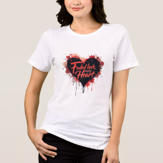 Faded Love Empty Heart – Emotional Grunge Heart Ar トライブレンドTシャツ