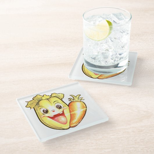 Faded out veggies  ガラスコースター (アングル)