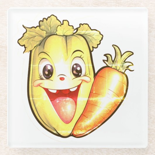 Faded out veggies  ガラスコースター (正面)