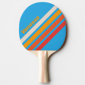 Faded Surf Blue Angled Striping with Name 卓球ラケット (裏面)