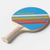 Faded Surf Blue Angled Striping with Name 卓球ラケット (正面アングル)