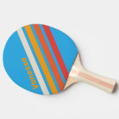 Faded Surf Blue Angled Striping with Name 卓球ラケット (横)