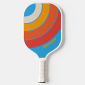 Faded Surf Blue Circle Stripe with Name ピックルボールラケット (裏面)