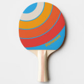 Faded Surf Blue Circle Stripe with Name 卓球ラケット (裏面)