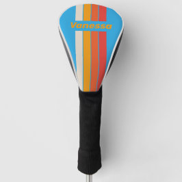 Faded Surf Blue Pin Striped with Name ゴルフヘッドカバー