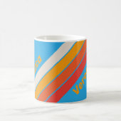 Faded Surf Blue Stripes with Name コーヒーマグカップ (中央)