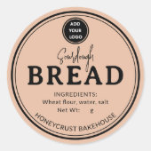 Faded Terracota Bakery Sourdough Bread Sticker ラウンドシール (正面)
