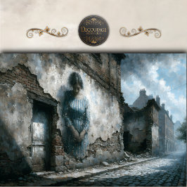 Faded Woman on Stone Wall Decoupage 薄葉紙