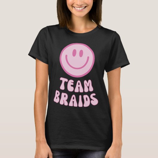 Fades or Braids Gender Reveal Retro Team Braids Tシャツ (正面)