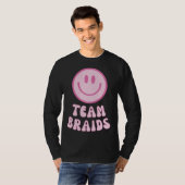 Fades or Braids Gender Reveal Retro Team Braids Tシャツ (正面フル)
