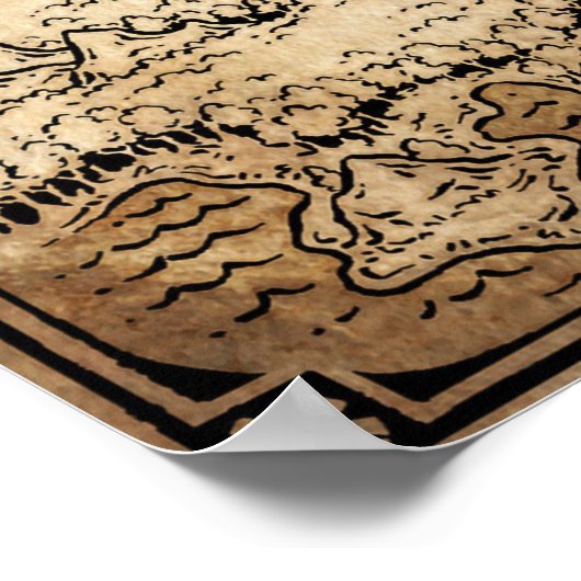 Faerun //レルムの注釈忘れ付きマップ ポスター (角)