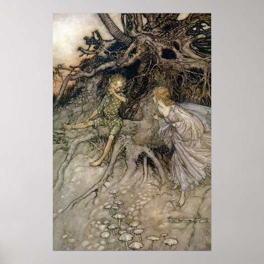 Faery, Midsummer Night's Dream, Rackham 16W x 24H ポスター (正面)