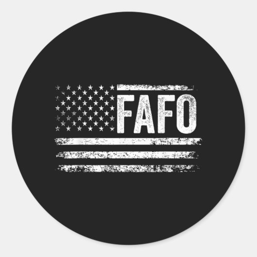 Fafoおもしろいトランプ米国国旗Fafo米国国旗Vintag ラウンドシール (正面)