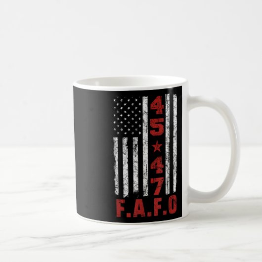 Fafoトランプおもしろいシャツプレジデント47トランプFafo コーヒーマグカップ (右)
