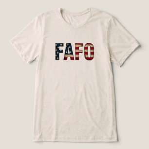 FAFO 動揺して USA国旗の政治的声明 トライブレンドTシャツ