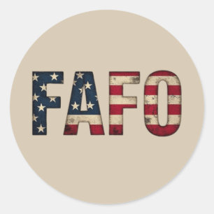 FAFO 動揺して USA国旗の政治的声明 ラウンドシール