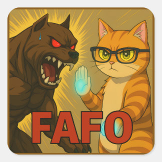 FAFO Cat and Dog Funny Sticker | Unbothered Pet At スクエアシール