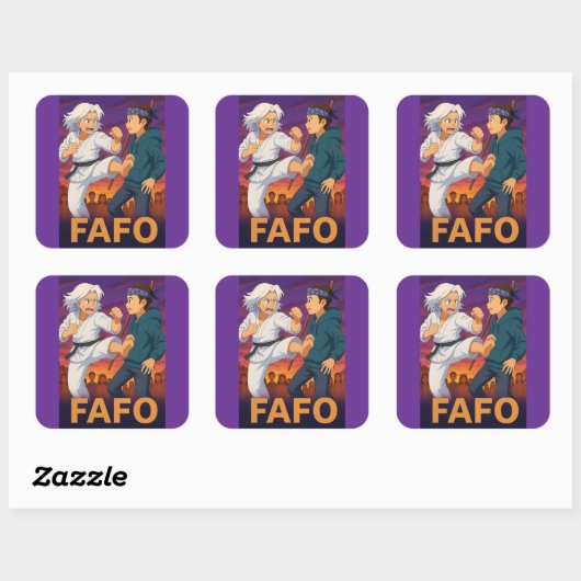 FAFO Fearless Older Woman–Bold Kick Sticker スクエアシール (シート)