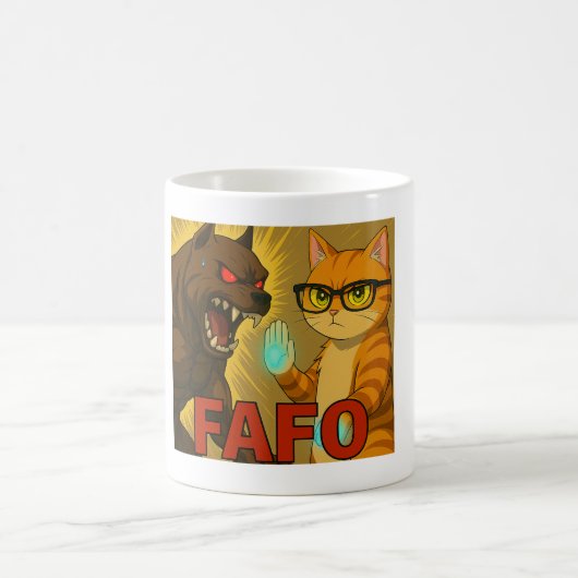 FAFO – Small Cat, Big Attitude コーヒーマグカップ (中央)