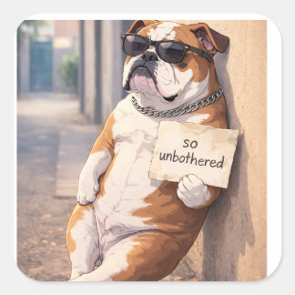 FAFO — Unbothered Bulldog Sticker スクエアシール