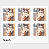 FAFO — Unbothered Bulldog Sticker スクエアシール (シート)