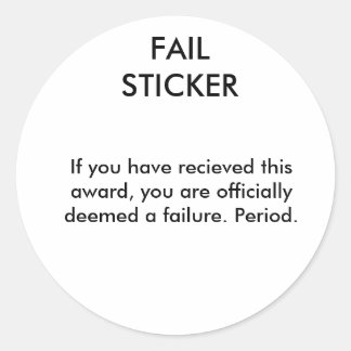 FAIL STICKER、もしこの賞を受賞した… ラウンドシール