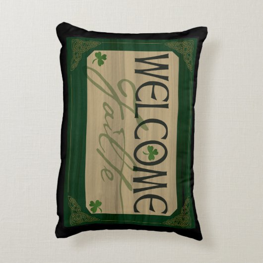 Failteのアイルランド人の歓迎された装飾の枕 アクセントクッション (裏面(縦))