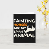 Fainting Horses Are My Srit Animal Funny Farm Hors カード (黄色い花)