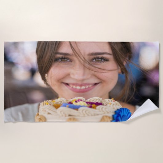 Fair Cooking Contest Photo Customize ビーチタオル (正面)