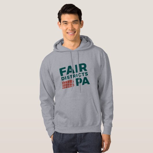 Fair Districts PA Classic Grey Hoodie パーカ (正面フル)