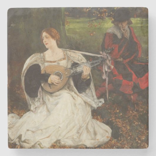 Fair is my Love (by Edwin Austin Abbey) ストーンコースター (正面)