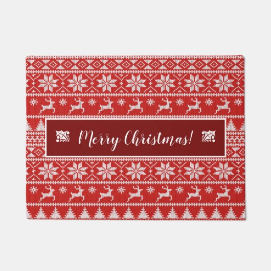 Fair Isle Christmas ドアマット (正面)