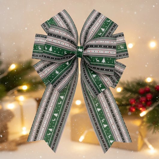 Fair Isle Holiday Knit グログランリボン