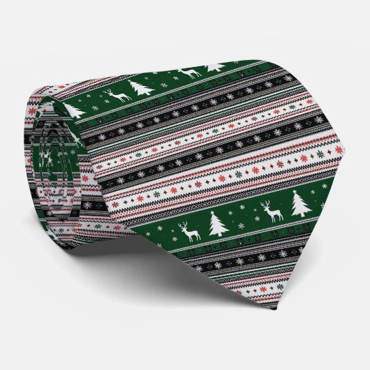 Fair Isle Holiday Knit ネクタイ (ロール)