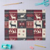 Fair Isle Knitted Patchwork | Rustic Reindeer 薄葉紙 (クラフト)